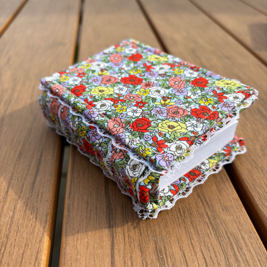 Floral Mini Notebook - Red, White, Yellow