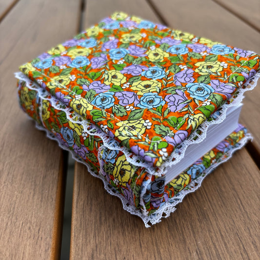 Floral Mini Notebook - Blue, Yellow, Purple