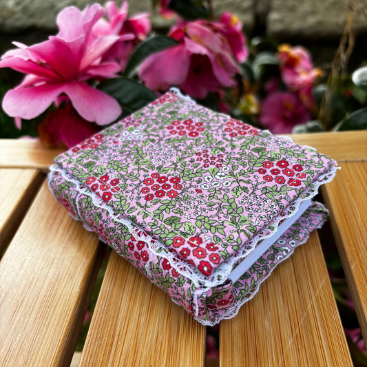 Floral Mini Notebook - Red, Pink, Green