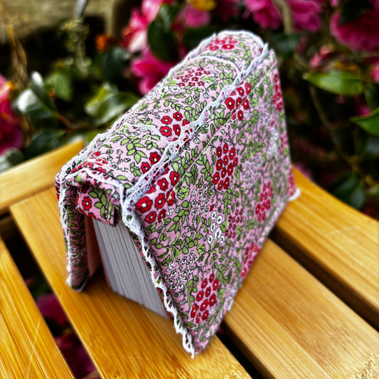 Floral Mini Notebook - Red, Pink, Green
