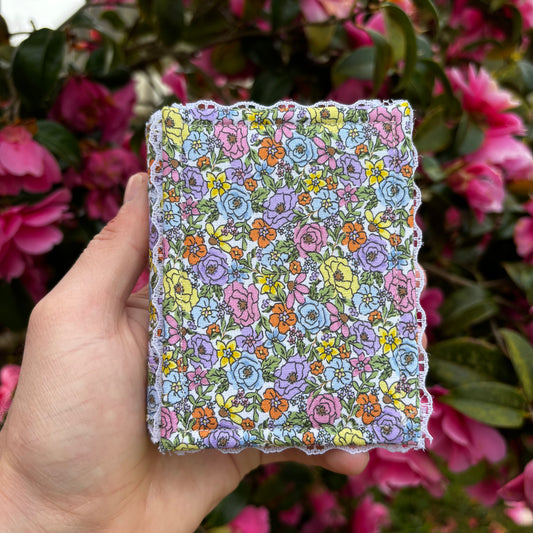 Floral Mini Notebook - Purple, Pink, Yellow