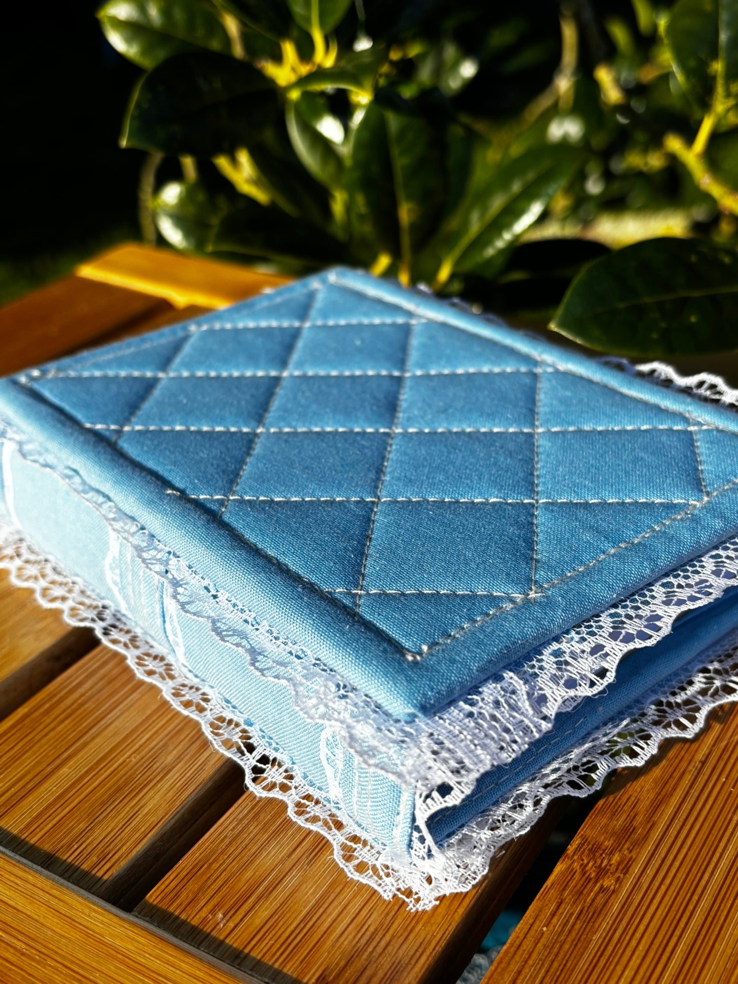 Blue Quilted Midsize Notebook